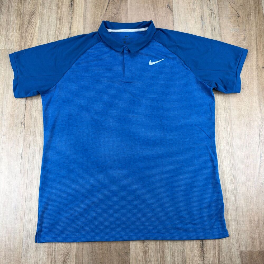 Nike Golf Men's XL Pantone Cobolt Blue Polo Dri-Fit Relaxed Casual Golf Shirt